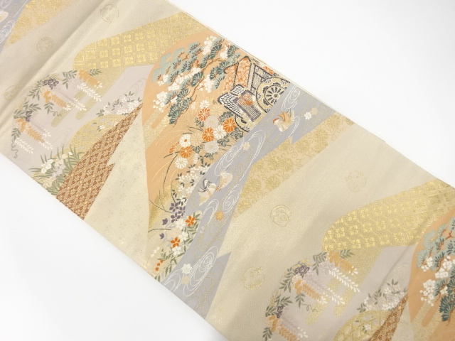 古都平安絵巻模様織出し袋帯